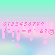 Cover-2-s.png Numbers and Symbols Font 2 Stamp Stl Files - STL Digital File Download- 3 sizes alphabet