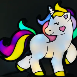 3.png 3D file Unicorn lamp・Model to download and 3D print