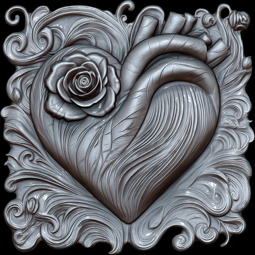 Pulse-of-Roses-Relief-2.jpg Pulse of Roses Relief fichier STL pour impression 3d ou CNC