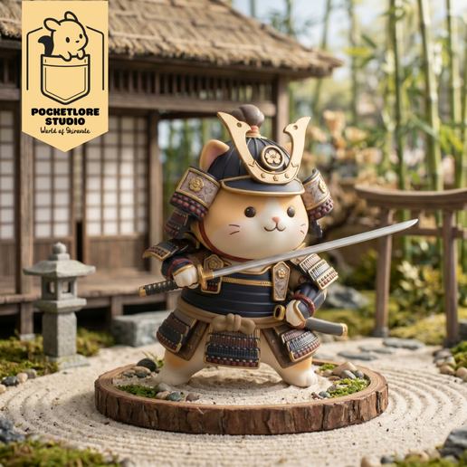 SHOGUN CAT - 60MM THEMATICAL CUTE ANIMAL FIGURE