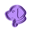 dog perfil.stl 🐾 Set de cortador de galletas de perro + sello STL con mango.