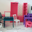 BeeEA IN GOOLE CATR DOLLHOUSE MINIATURE 1:12 SCALE 1:12 Miniature model of IKEA-INSPIRED Ingolf Chair for 1:12 Dollhouse