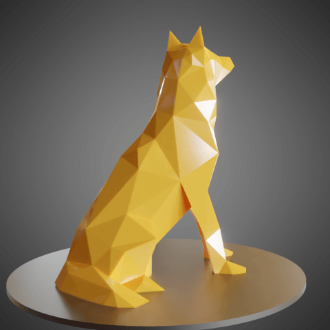 05.png Télécharger fichier STL Dog Husky low poly • Modèle pour impression 3D, Vincent6m