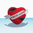 heart-true-love-without-rose-and-support.png True Love decoration sculpture stand, love gift, heart with ribbon, rose and swallows, Valentine's Day gift, anniversary gift, engagement, proposal, marriage gift