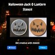 Halloween Jack 0 Lantern Stencil ave a x Ee era Moe wT) CAA Halloween Jack O Lantern Stencil - Clip on stencil for cork coasters