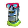 model.png Moai statue wearing sunglasses and a party hat NO.3