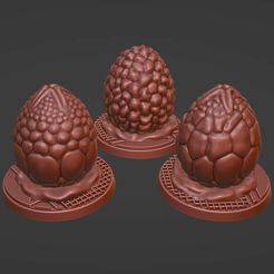 eggs.jpg Alien eggs (3 versions) with or without embryo on sci-fi or plain bases