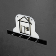 2.png Porta-chaves em forma de casa para impressão 3D