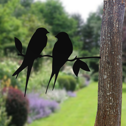 Oiseau_1_feed.png Silhouette birds on branch - garden decoration
