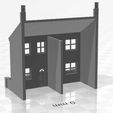 Terrace LRF W-03.jpg N Gauge Low Relief Front Terraced House with walls