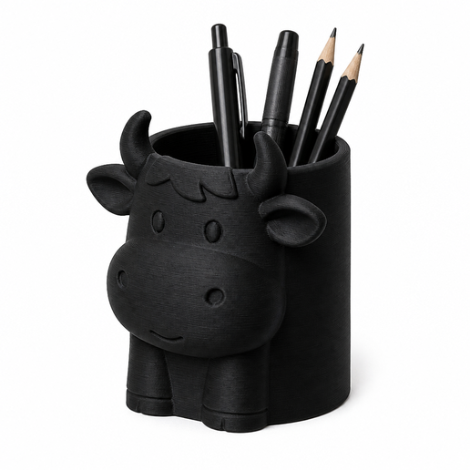 Cute Cow Pen Holder for Desk Organisation - 3.54 Inch Tall
