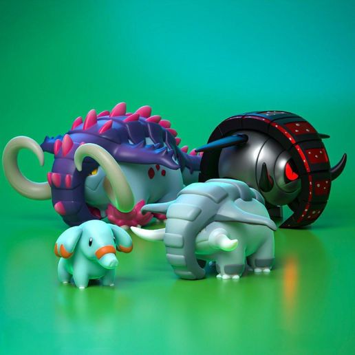High Quality Phanpy Donphan Iron Treads & Great Tusk Miniature - 3D Printable STL Model For Tabletop Gaming and Display