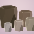 Capture.png Hex Vase Planter Pot 1 STL File - Digital Download -5 Sizes- Homeware, Minimalist Modern Design