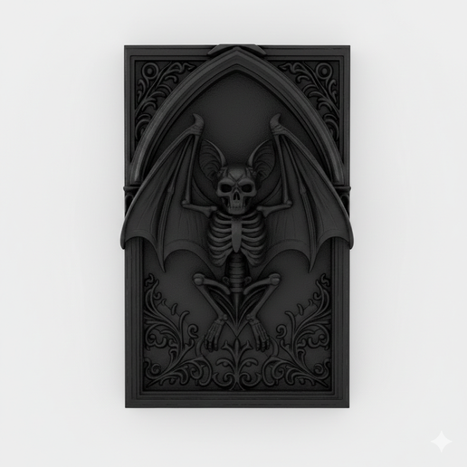 Gemini_Generated_Image_nxwx8gnxwx8gnxwx.png Gothic Skeleton Bat Wall Plaque – Dark Cathedral STL File for 3D Printing