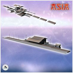 1-PREM.jpg STL file Asian passenger station with large tile building and wooden barrier (11) - Asian Asia Oriental Angkor Ninja Traditionnal RPG Mini・3D printing template to download