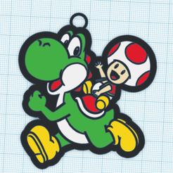 yoshi-con-toad.png Key ring Supermario Yoshi with Toad