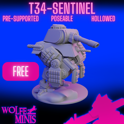 T34-Sentinel.png Бесплатный 3D файл T-34 Sentinel Walker - Красные стрелки императорской армии (БЕСПЛАТНО)・Дизайн 3D-печати для загрузки