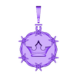 Crown-Halo-Barb-wire-round-pendant.STL Pendentif rond en fil de fer barbelé avec attache Modèle d'impression 3D