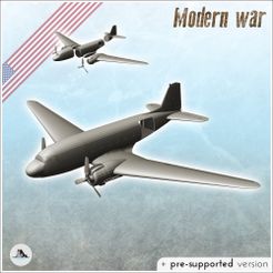 1-PREM-WB-DV-V06-Douglas-DC-3-C-47-Skytrain-Dakota-C-53-Skytrooper.jpg Archivo STL Douglas DC-3 C-47 Skytrain Dakota C-53 Skytrooper aviones pesados - EE.UU. Ejército de EE.UU. Guerra Fría América Era Cortina de Hierro Guerra Crisis Conflicto・Diseño de impresora 3D para descargar