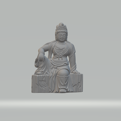1.png Statue Guanyin Bodhisattva assise Modèle d'impression 3D