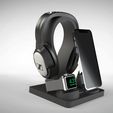 Untitled-776.jpg HEADPHONE STAND with MAGSAFE CHARGER FOR IPHONE & WATCH - NEW