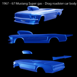 mustang-super-gas-roadaster.png Fichier STL 1967 - 67 Mustang Super gas - Carrosserie de voiture Drag roadster・Objet imprimable en 3D à télécharger