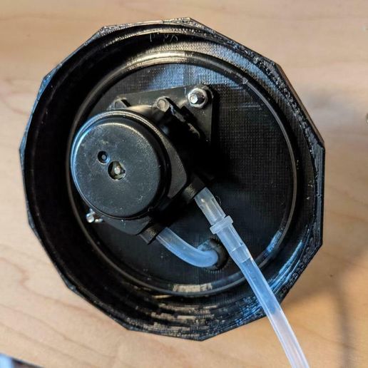 Mason jar lid peristaltic pump mount - 3D model önizlemesi