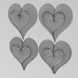 wf0.jpg 4 Heart shaped ornaments 3D print model