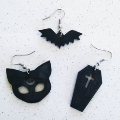se1.png Archivo STL Spooky/Halloween earrings pack・Diseño imprimible en 3D para descargar