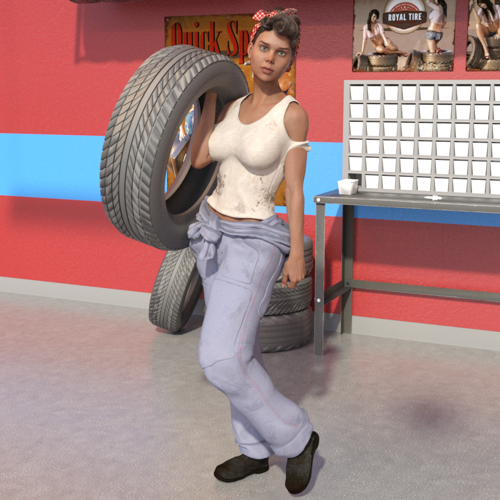 mechanical-woman-with-tire.png STL file mechanic woman with tire・Template to download and 3D print, gigi_toys