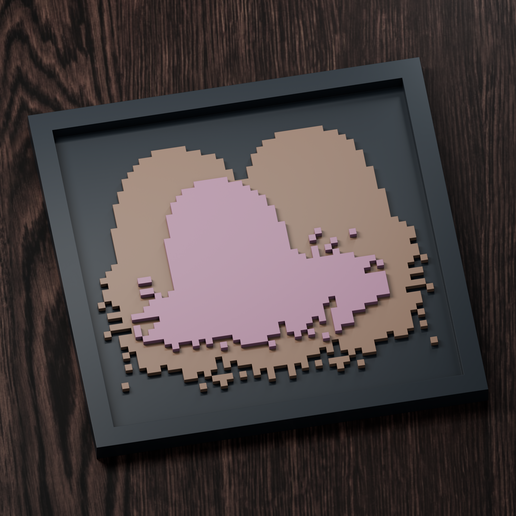 Dugtrio Line - Pokemon Silhouette Frame | Gen 1 sprite style | STL