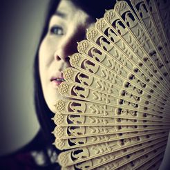 model_2.jpg 3D Printed Chinese Oriental Folding Fan (No Assembly Required)