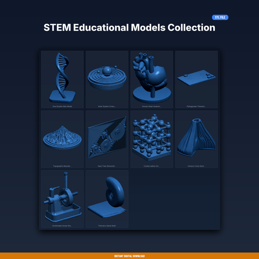 STEM Educational Models Collection - 10-Model STL Bundle