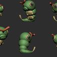 caterpie-cults-2.jpg Pokemon - Caterpie, Metapod and Butterfree with 2 poses (Pre Supported)