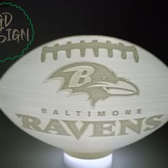 IMG_20230122_103650918.jpg STL file Baltimore Ravens FOOTBALL LIGHT, TEALIGHT, READING LIGHT, PARTY LIGHT・Design to download and 3D print