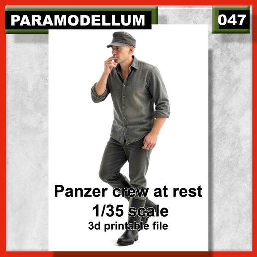 047 Panzer crew at rest 1/35 scale