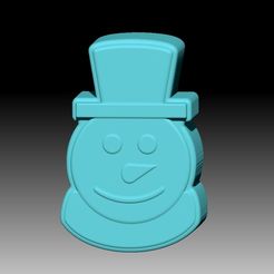 SnowmanHead.jpg Fichier STL TÊTE DE BONHOMME DE NEIGE SHAMPOING SOLIDE ET MOULE POUR POMPE À SAVON・Design pour impression 3D à télécharger