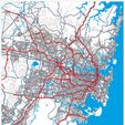 Sydney5.jpg Sydney roads layered map for laser cutting
