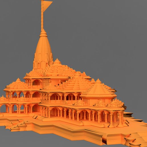 Full_combined_Ram_Temple_HQ_Base_250mm_FLAG-(v3~recovered)4.jpg Ayodhya Ram Temple - NO SUPPORTS REQUIRED!
