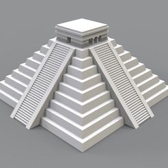 piramide azteca.199.jpg STL file Aztec Pyramid - Chichen Itza Temple・3D print object to download