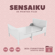 08.-SUNDVIK-Ext-Bed-Frame-with-Slatted-Bed-Base-63-3_4-In.png Miniature Replica SUNDVIK Ext Bed Frame with Slatted Bed Base - 63 3_4 In for Miniature Dollhouse - IKEA - 3D Print Instant Download