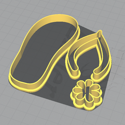 Captura2.PNG STL file cookie cutter or fondant sandal - flip flop・3D printing template to download, hebert1642
