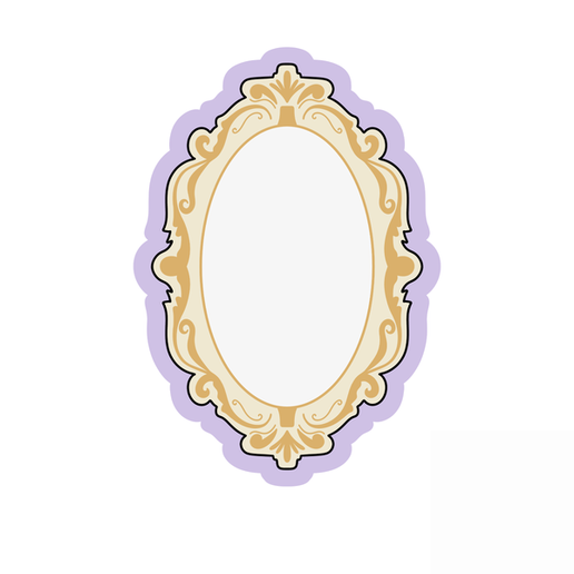 Ornate Vintage Frame Cookie Cutter STL – Elegant Oval Baroque Plaque 3D Print File – 2 Inch