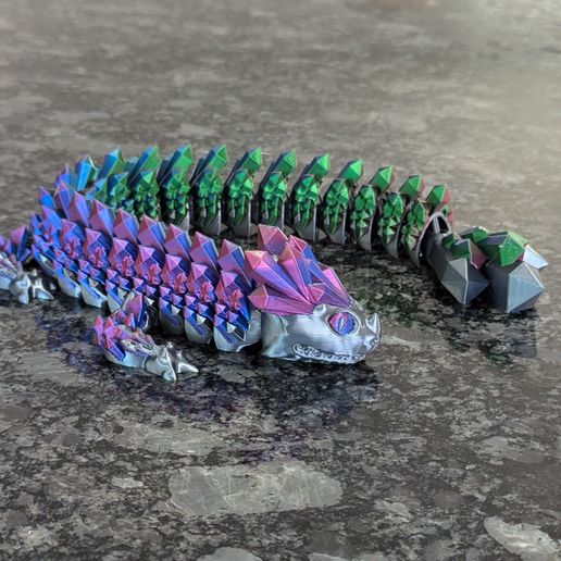 🔮 Articulated Crystal Dragon Fidget Toy (print-in-place)・ STL File for ...