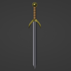 LongSword-01.png Fichier 3D gratuit Épée longue (échelle 28mm) - Mise à jour・Plan pour impression 3D à télécharger