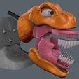 Bust-T-Rex-Assembled.jpg Bust T-Rex Articulated (Easy print and Easy Assembly)
