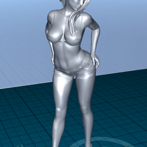 pretty woman in shorts 3D model