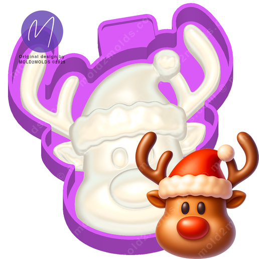 3D Reindeer Freshie STL Mold Housing - 3D model önizlemesi