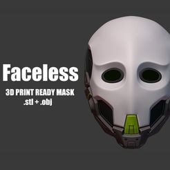 A 4 Stl + obj STL-Datei Gesichtslos - cosplay sci-fi maske・Design für 3D-Drucker zum herunterladen
