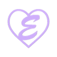 Coeur E.stl heart with initial E